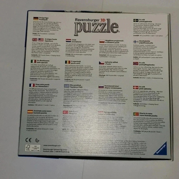 Ravensburger 3D 540 Puzzle Easy Click Technology w Display Stand NWOT - Picture 8 of 9
